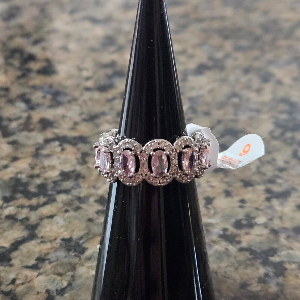 Bomb Party RG16076 "Precious Echoes" Rose Quartz Cubic Zirconia Sz 6